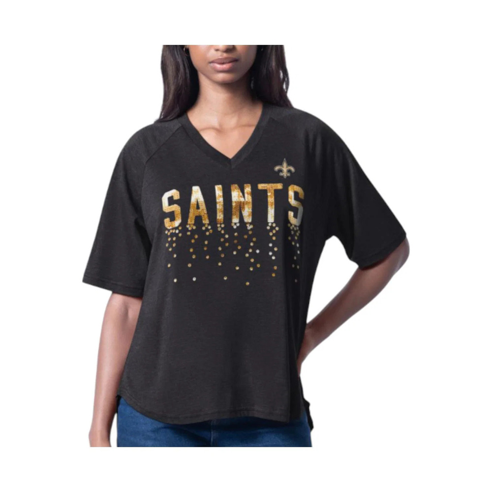 NFL Women's Sequin Top by Glll - Saints - Regular